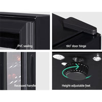 NNEDSZ Wine Cooler 28 Bottles Glass Door Beverage Cooler Thermoelectric Fridge Black